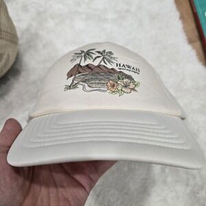 Rip Curl Hawaii Trucker Hat Mesh Snapback Cap White Low Profile Yupoong NWOT